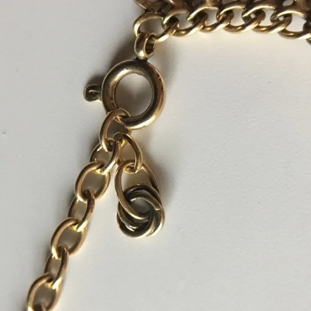 Mid-century style twisted ovals gold-tone choker necklace